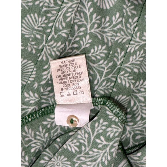 NEW Max Studio A-Line Dress M Women Green Floral Stretchy Pleats comfort Style - Picture 7 of 8